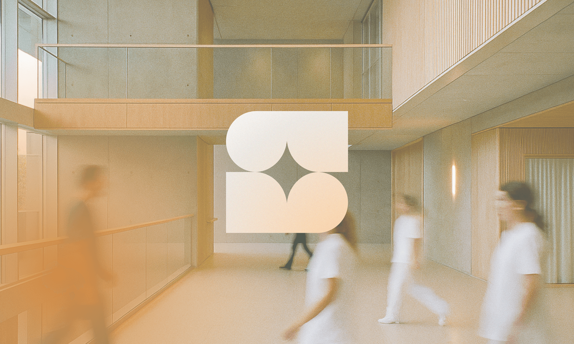 Sully.ai logo mark over a bright hospital corridor, website and motion design by PIXELUP LABS