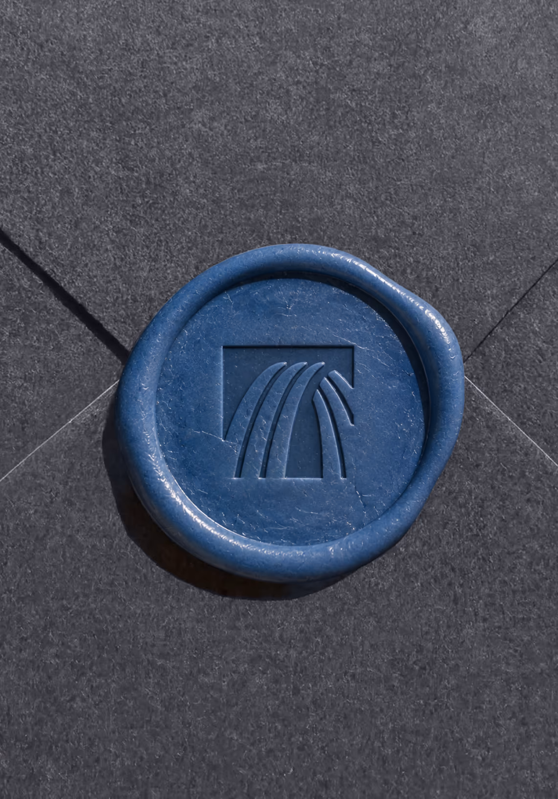 Replay mark pressed into a blue wax seal
