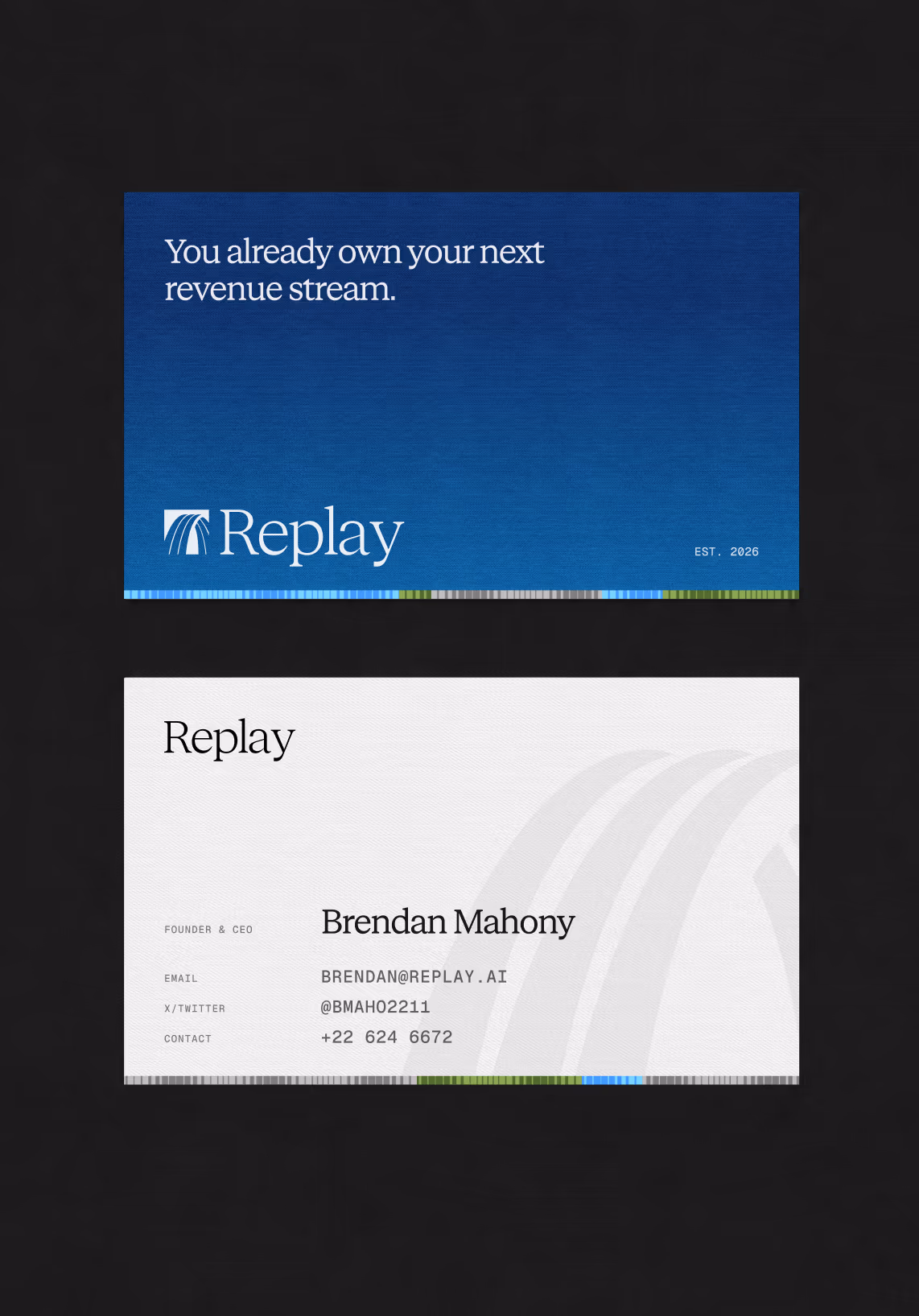 Replay business cards