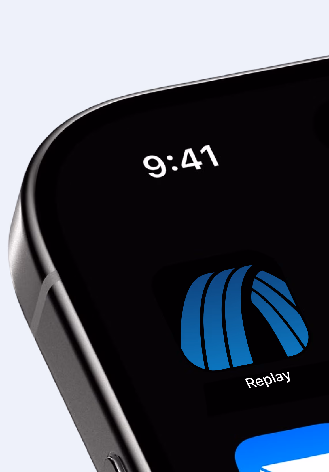 Replay app icon on a phone lock screen