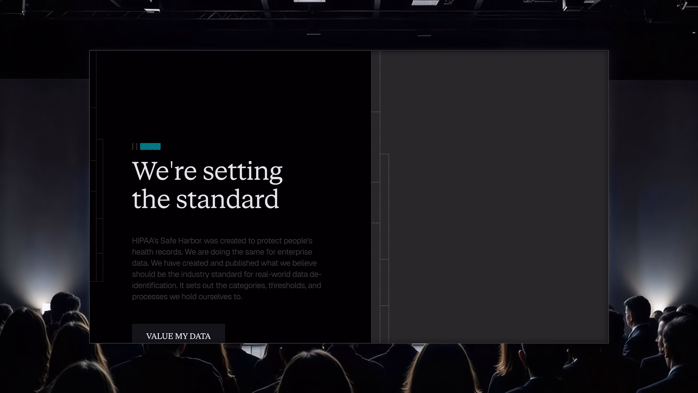 Replay keynote stage reading 'We're setting the standard' beside a 3D Replay mark